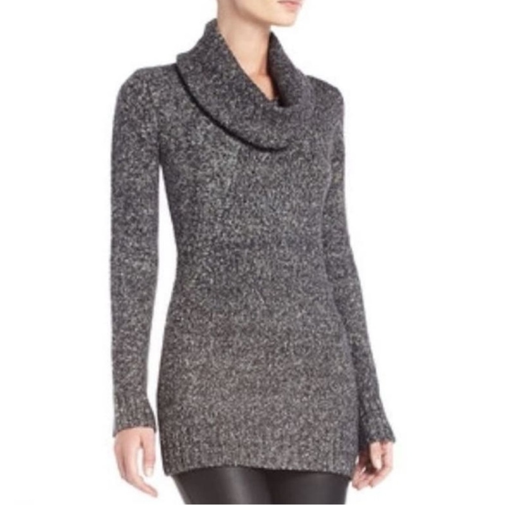 BCBGMaxAzria Wilcox Cowl Turtleneck Sweater Chunky Knit Gray Women’s XS
